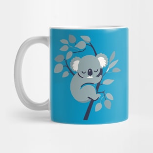 Cute koala bear sleeping on a tree, sleepyhead, kawaii style vector illustration, koala bear lover Mug